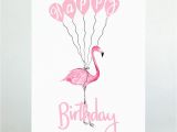 Pink Flamingo Birthday Cards Pink Flamingo 39 Happy Birthday 39 Card by De Fraine Design