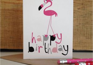 Pink Flamingo Birthday Cards Pink Flamingo 39 Happy Birthday 39 Card by Half Pint Home