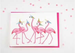 Pink Flamingo Birthday Cards Pink Flamingo Birthday Card 5 Flamingo Parade by Amelielegault