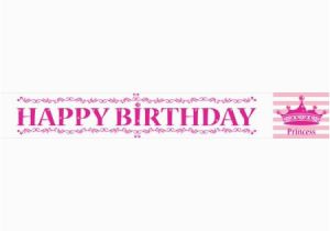 Pink Happy Birthday Banner Walmart Club Pack Of 12 Quot Happy Birthday Quot Pink Princess Royalty