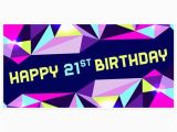 Pink Happy Birthday Banner Walmart Pink and Purple Geometric 21st Birthday Banner Walmart Com