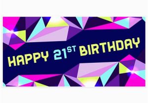 Pink Happy Birthday Banner Walmart Pink and Purple Geometric 21st Birthday Banner Walmart Com