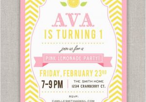 Pink Lemonade Birthday Invitations Pink Lemonade Birthday Invitation by Announcingyou On Etsy