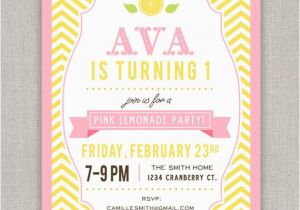 Pink Lemonade Birthday Invitations Pink Lemonade Birthday Invitation by Announcingyou On Etsy