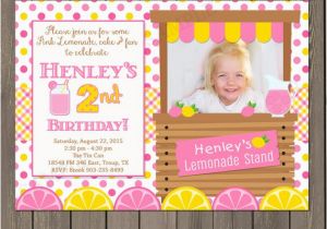 Pink Lemonade Birthday Invitations Pink Lemonade Birthday Invitation Lemonade Stand Birthday