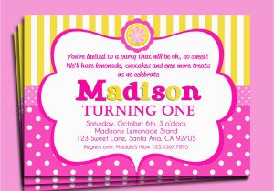 Pink Lemonade Birthday Invitations Pink Lemonade Invitation Printable or Printed with Free