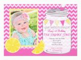 Pink Lemonade Birthday Invitations Pink Lemonade Stand First Birthday Invitation Zazzle