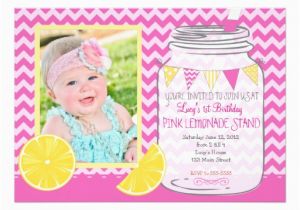 Pink Lemonade Birthday Invitations Pink Lemonade Stand First Birthday Invitation Zazzle