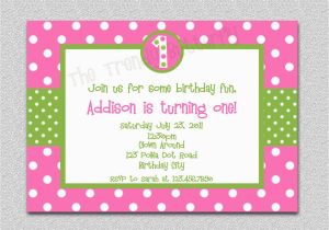 Pink Polka Dot Birthday Invitations Hot Pink Polka Dot Birthday Invitation Polka Dot Birthday
