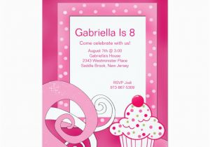 Pink Polka Dot Birthday Invitations Pink Polka Dot Cupcake Birthday Party Invitation Zazzle