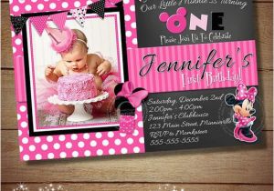 Pink Polka Dot Birthday Invitations Pink Polka Dot Minnie Mouse Invitation Minnie Printable