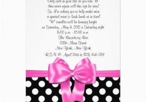 Pink Polka Dot Birthday Invitations Pink Polka Dot Sweet 16 Birthday Invitation 5 Quot X 7