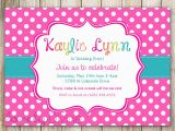 Pink Polka Dot Birthday Invitations Pink Polka Dots Birthday Invitation 1st Birthday Invitation