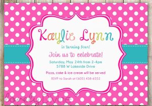 Pink Polka Dot Birthday Invitations Pink Polka Dots Birthday Invitation 1st Birthday Invitation