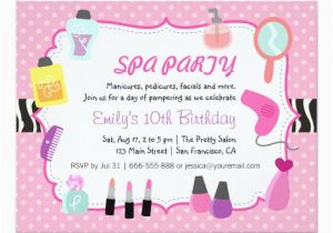Pink Polka Dot Birthday Invitations Pink Polka Dots Spa Birthday Party Invitation Zazzle Ca