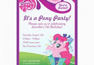 Pinkie Pie Birthday Invitations My Little Pony Pinkie Pie Birthday Party Card Pinkie Pie