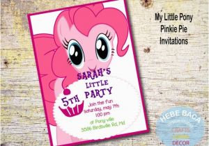 Pinkie Pie Birthday Invitations My Little Pony Pinkie Pie Invitations