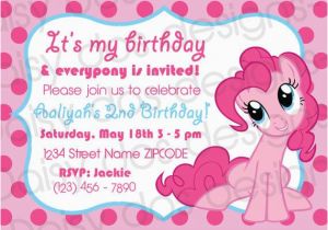 Pinkie Pie Birthday Invitations Pinkie Pie Party Invitation My Little Pony Only 10 to