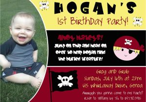 Pirate 1st Birthday Invitations Pirate First Birthday Party Invitation Digital by