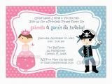 Pirate and Princess Birthday Invitations Free Printable Princess and Pirate Birthday Party