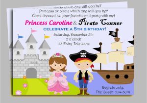Pirate and Princess Birthday Invitations Pirate and Princess Invitation Printable or by thatpartychick