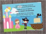 Pirate and Princess Birthday Invitations Princess and Pirate Birthday Invitation by Paper Monkey