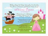 Pirate and Princess Birthday Invitations Princess and Pirate Birthday Invitation Zazzle