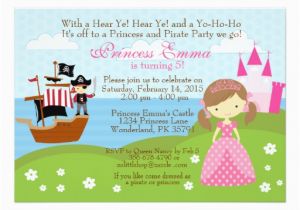 Pirate and Princess Birthday Invitations Princess and Pirate Birthday Invitation Zazzle