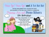 Pirate and Princess Birthday Invitations Princess Pirate Birthday Invitation Princess and Pirate Party