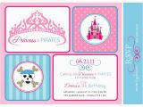 Pirate and Princess Birthday Invitations Princesses and Pirates Birthday Party Printable Invitation