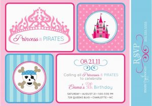 Pirate and Princess Birthday Invitations Princesses and Pirates Birthday Party Printable Invitation
