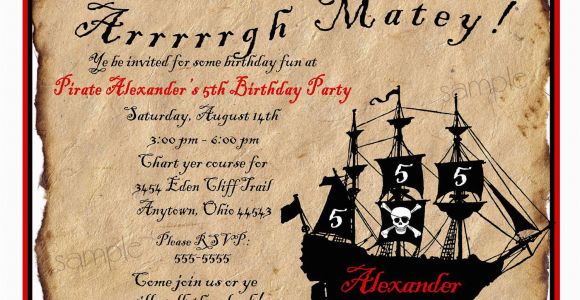 Pirate Birthday Invitation Wording Pirate Ship Birthday Party Invitations by Littlebeaneboutique