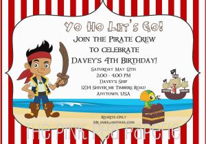 Pirate Birthday Invitations Template Jake and the Neverland Pirates Birthday Invitations