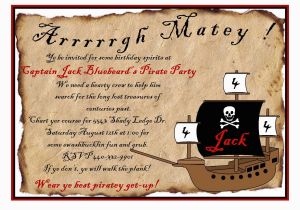 Pirate Birthday Party Invitation Wording Personalized Birthday Invitations Pirate by