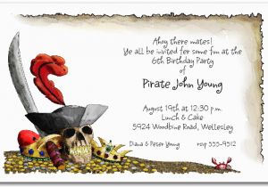 Pirate Birthday Party Invitation Wording Pirate 39 S Gold Birthday Party Invitations