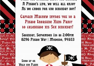 Pirate Birthday Party Invitation Wording Pirate Party Kid Invitation