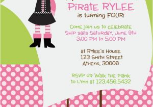 Pirate themed Birthday Party Invitations Girl Pirate theme Party Invitation by Cohenlane On Etsy