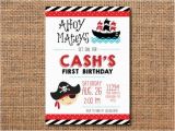 Pirate themed Birthday Party Invitations Pirate Birthday Invitation Pirate theme Birthday Invitation