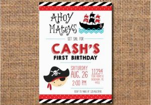 Pirate themed Birthday Party Invitations Pirate Birthday Invitation Pirate theme Birthday Invitation