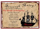 Pirate themed Birthday Party Invitations Pirate Birthday Party Invitations Wording Free