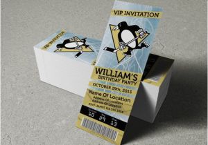 Pittsburgh Penguins Birthday Card Pittsburgh Penguins Birthday Party event Ticket Invitation
