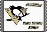 Pittsburgh Penguins Birthday Card Pittsburgh Penguins Edible Cake or Cupcake topper Edible