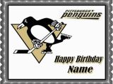 Pittsburgh Penguins Birthday Card Pittsburgh Penguins Edible Cake or Cupcake topper Edible