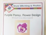 Plain Birthday Cards Purple Pansy Flower Plain Birthday Card Cross Stitch
