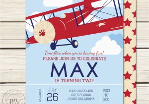 Plane Birthday Invitations Airplane Birthday Airplane Invitation Vintage Airplane