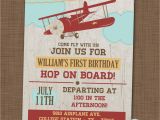 Plane Birthday Invitations Airplane Birthday Party Invitation First Birthday by