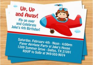 Plane Birthday Invitations Airplane Birthday Party Invitation