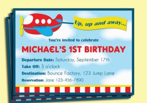 Planes Birthday Party Invitations Airplane Birthday Invitation Printable or Printed with Free