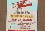Planes Birthday Party Invitations Airplane Birthday Party Invitation First Birthday by