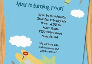 Planes Birthday Party Invitations Airplane Birthday Party Invitation